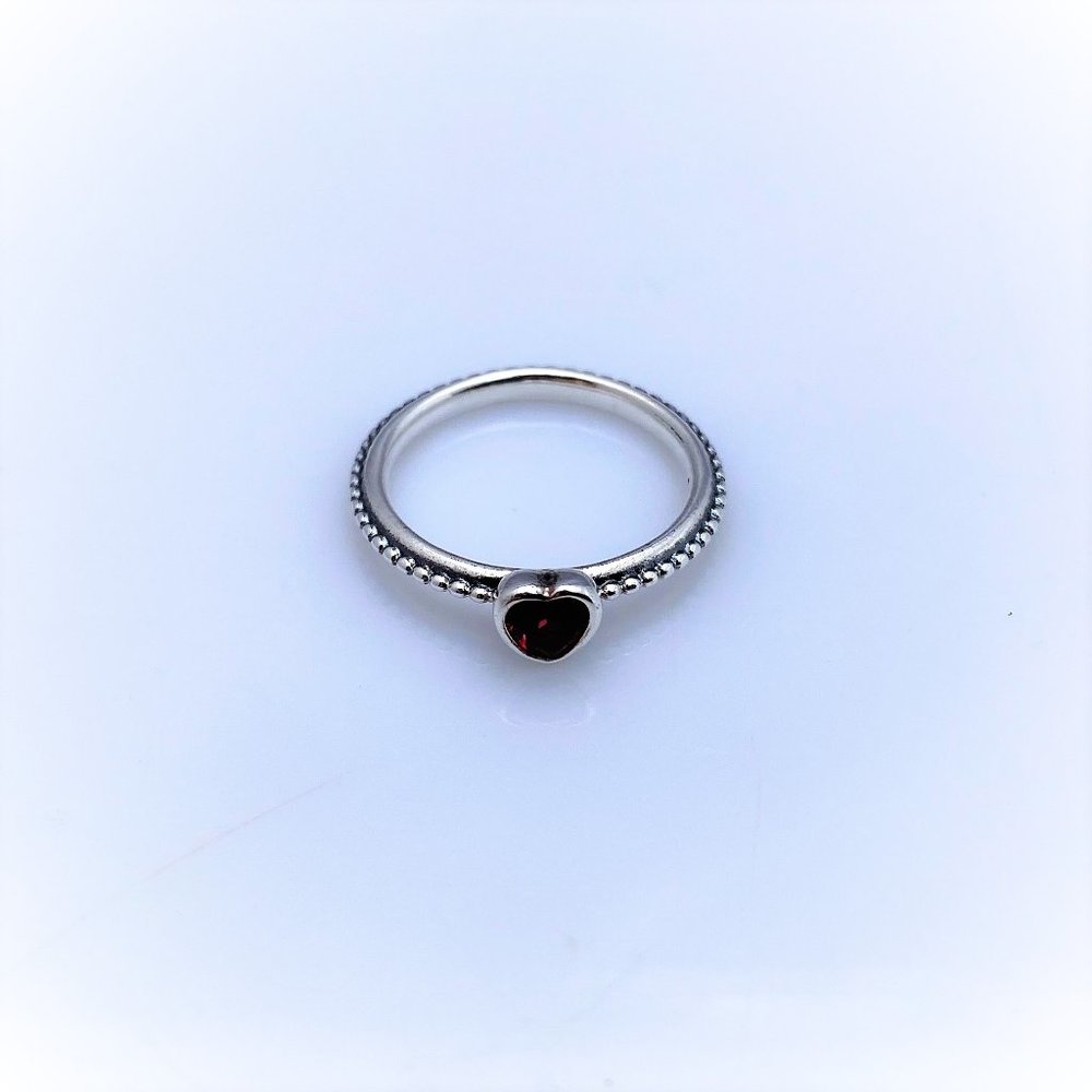 Pandora Red Heart Beaded Ring